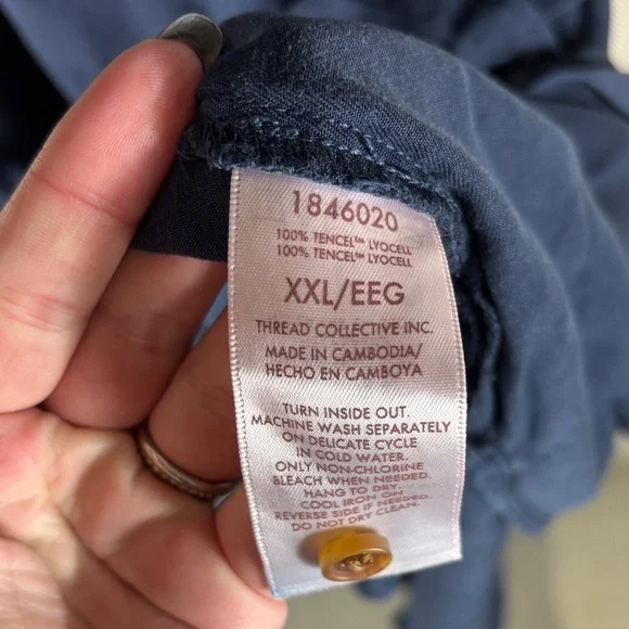 Teddi Rose > Navy Button-Up Tencel Shirt Dress XXL - Picture 7 of 8